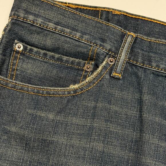 Levis 505 Jeans Mens 40X30 Blue Straight Leg Dark Wash Workwear Casual - Picture 7 of 12